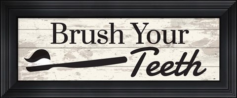 Framed Brush Your Teeth Print
