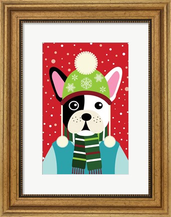 Framed Winter Pet I Print