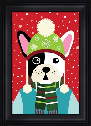 Framed Winter Pet I Print