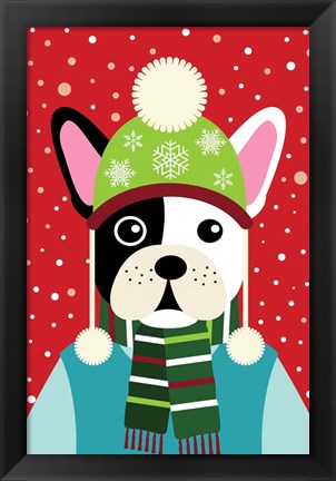 Framed Winter Pet I Print