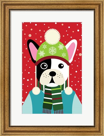 Framed Winter Pet I Print