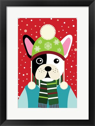 Framed Winter Pet I Print