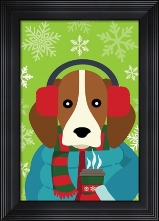 Framed Winter Pet II Print