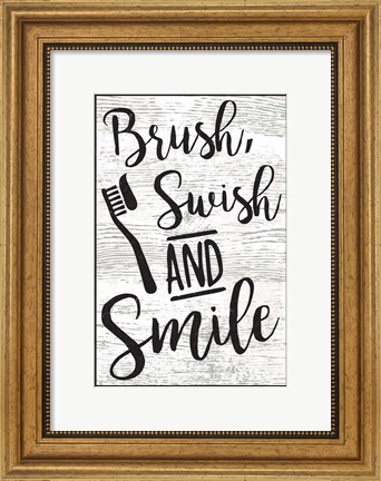 Framed Brush, Swish, Smile Print