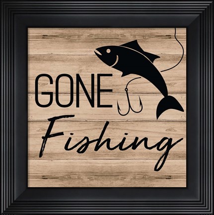Framed Gone Fishing Print