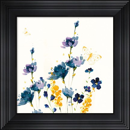 Framed Blue Floral Print