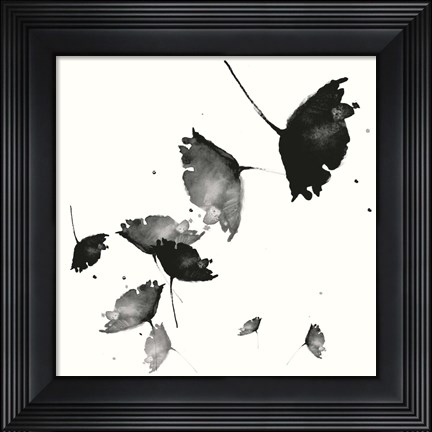 Framed B&amp;W Floral I Print