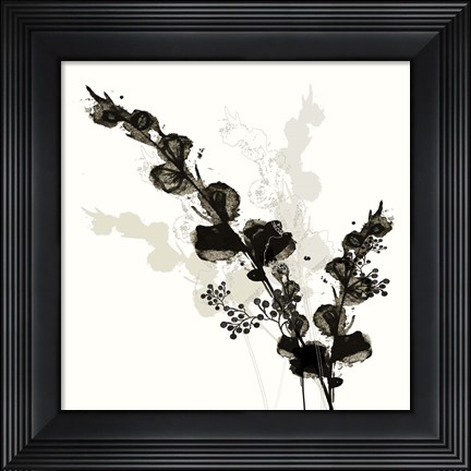 Framed B&amp;W Floral III Print