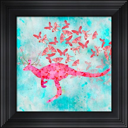 Framed Kangaroo Flower Print