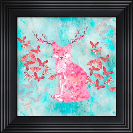 Framed Fox Flower Print