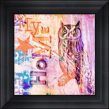 Framed My Home Owl Print