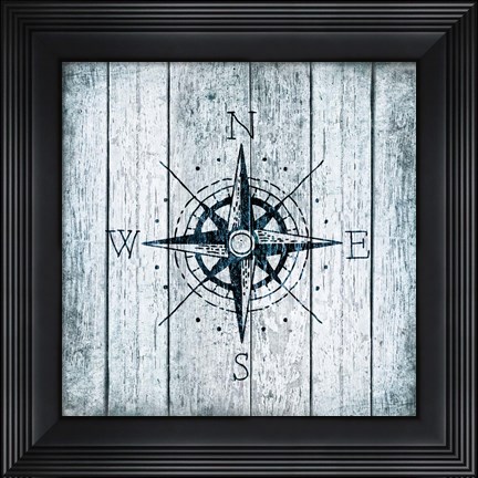 Framed Nautical Compass Print