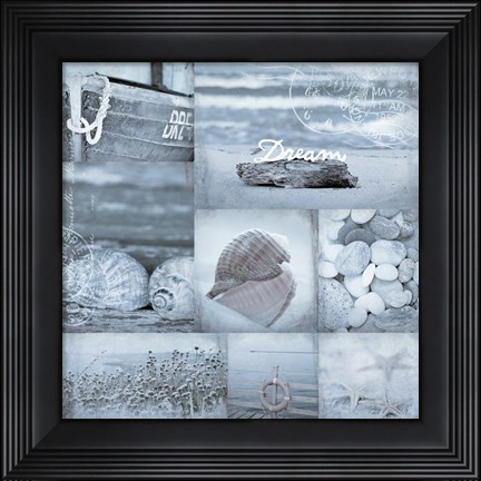 Framed Seaside Collage II Print