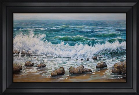 Framed White Wave Print