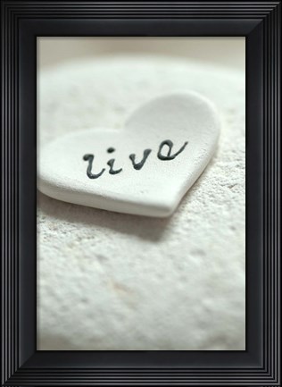 Framed Live Pebble Heart - Still Life Print