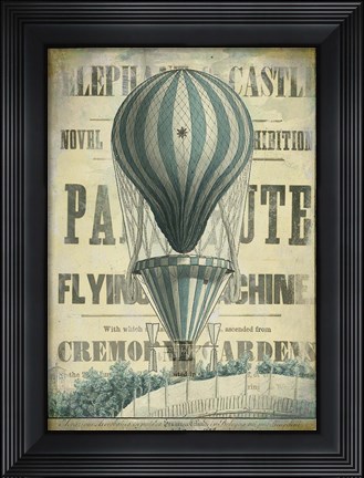 Framed Blue Hot Air Balloon Print