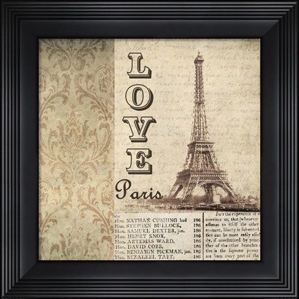 Framed Love Paris I Print