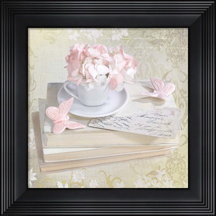 Framed Cup of Petals Print
