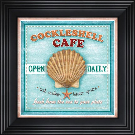 Framed Cockleshell Seaside Print