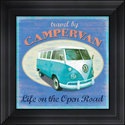 Framed VW Camper Poster Print