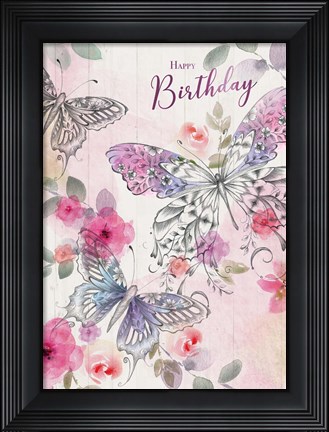 Framed Butterfly Birthday Print