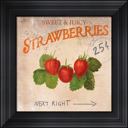 Framed Strawberries Print