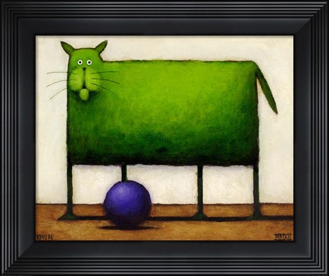 Framed Green Trouble I Print