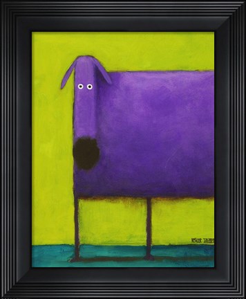 Framed Purple Dog I Print