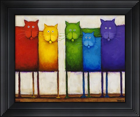 Framed Rainbow Cats Print