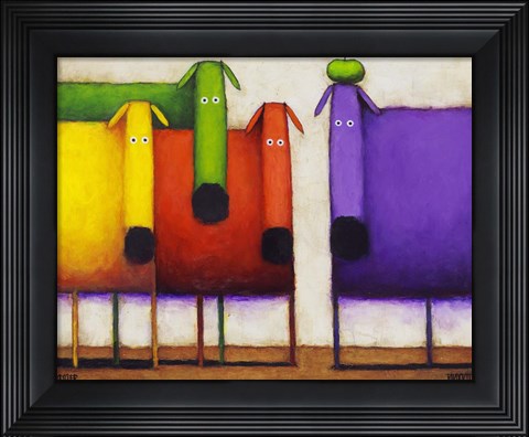 Framed Rainbow Dogs II Print