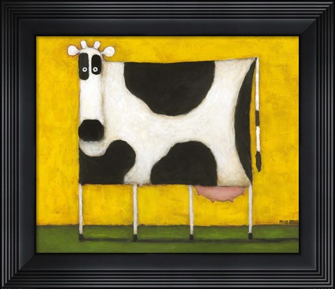 Framed Yellow Cow Print