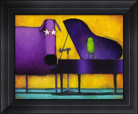 Framed Piano Glam Dog Print