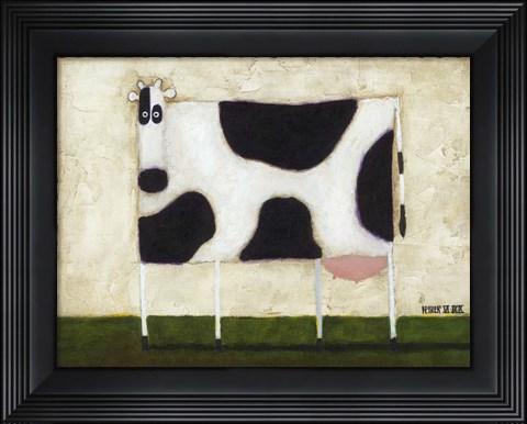 Framed White Cow Print