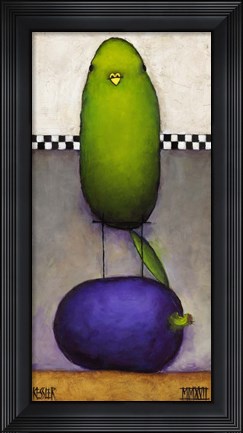 Framed Eggplant Bird Print