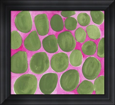 Framed Pebbles Green Print