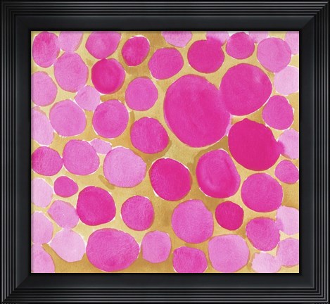Framed Pebbles Yellow Print