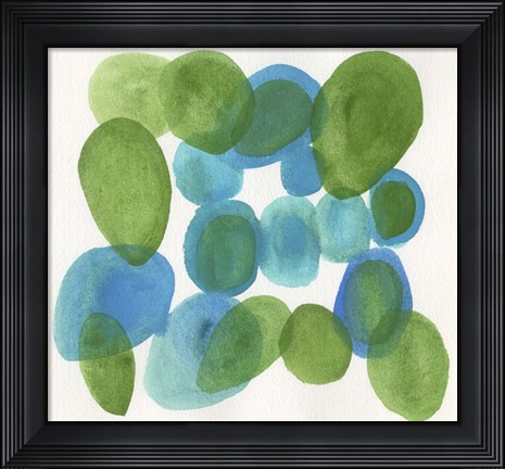 Framed Pebbles Blue Print