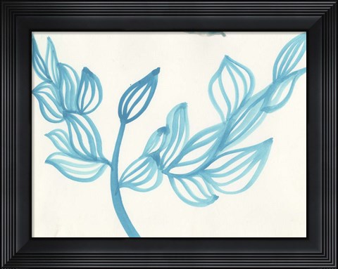 Framed Blooming - blue Print