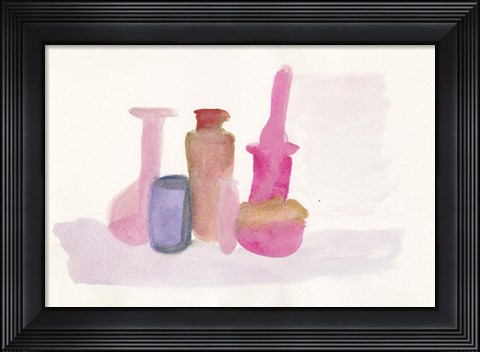Framed Pink Bottles Print