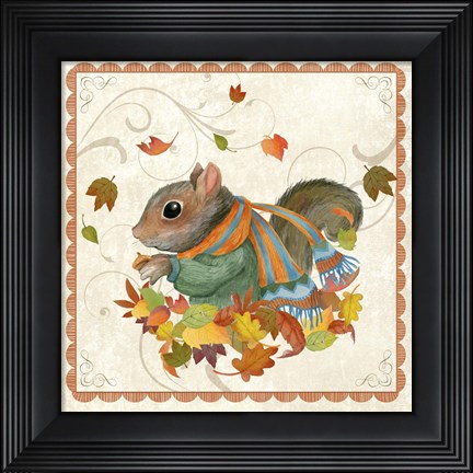Framed Fall Squirrel Print
