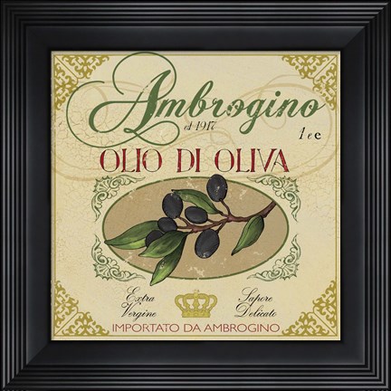 Framed Olive Oil I Print