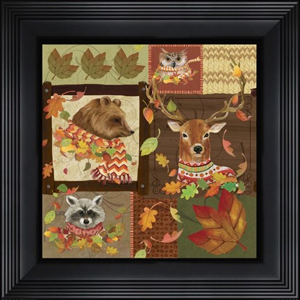 Framed Fall Critters Collage Print