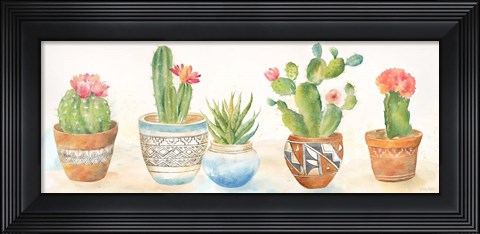 Framed Cactus Pots Print
