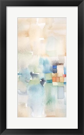 Framed Teal Abstract Panel I Print