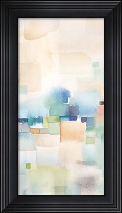 Framed Teal Abstract Panel II Print