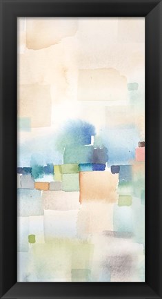 Framed Teal Abstract Panel II Print