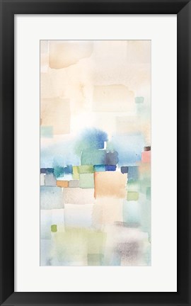 Framed Teal Abstract Panel II Print