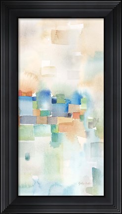 Framed Teal Abstract Panel III Print