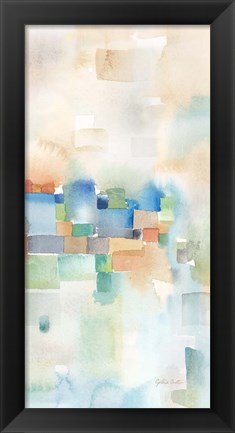 Framed Teal Abstract Panel III Print