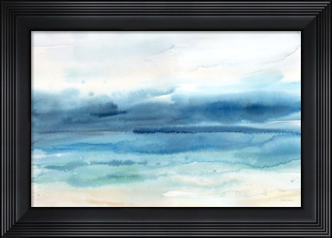 Framed Indigo Seascape Landscape Print